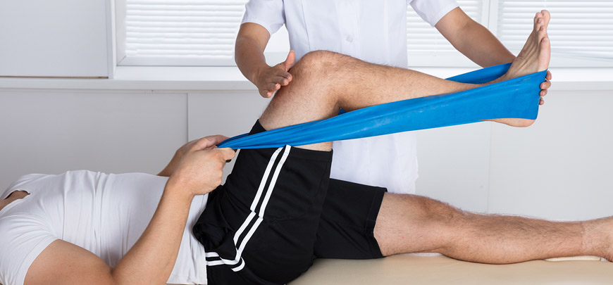 patient receiving Rehabilitative Therapy to relieve foot pain